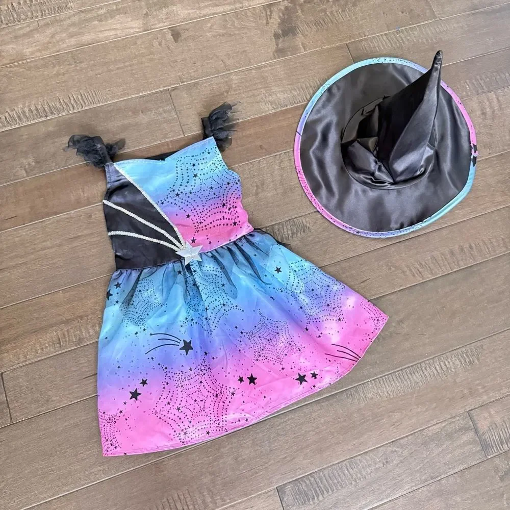 Toddler Witch Halloween Costume Outfit Dress with Hat 3T-4T George UK Girls Kids